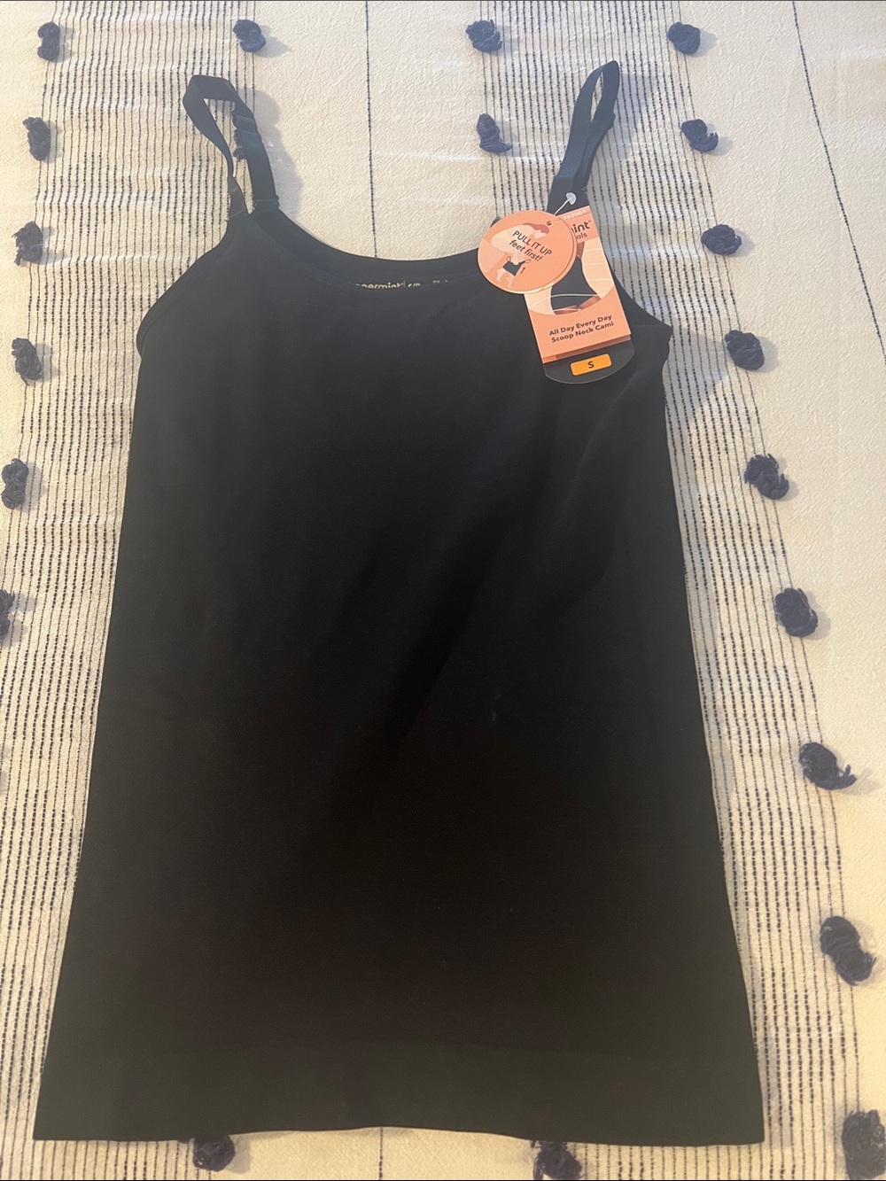 Black Basic Cami Tank with Adjustable Straps